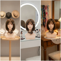 Hairpiece Display Head Smooth Mannequin Head with Shoulders Display Bust for Hair Stylists, Salons, Studios