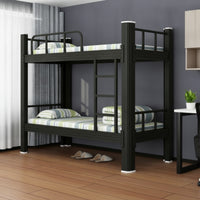 Metal Bunk Bed Heavy-Duty Bunk Bed with Mattress Space-Saving Furniture for Students, Teens, Shared Bedrooms, Dorm Rooms, Residential Accommodations