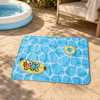SAP Gel Pet Cooling Mat PVC Composite Summer Pet Pad Pool-Inspired Print Cat Cooling Pad Sealed Edge