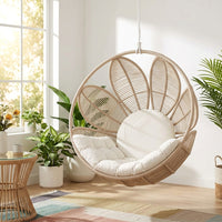 Hammock Chair Outdoor Egg Chair Rattan with Cushion 110x105x68cm