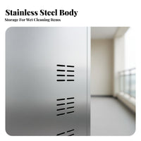 Stainless Steel Cleaning Cabinet Rust-Resistant Cleaning Supply Cabinet Easy to Clean Broom Closet Organizer for Janitors, Homeowners, Hospital