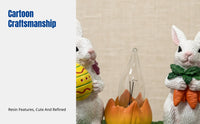Easter Bunny Night Light, Creative Resin Decor, Flickering Light, Cute Kids' Room Decoration