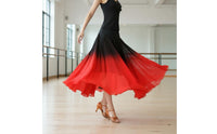 Gradient Color Swing Skirt Lightweight Long Modern Dance Skirt Breathable for Competitions