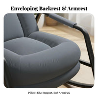 Upholstered Rocking Lounger Ergonomic Design Upholstered rocking chair with Footrest Soft Padded padding Living Room Seating for Homeowners, Balcony, Bedroom
