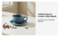 Frosted Texture Latte Art Coffee Cup High-Temperature Fired Modern Latte Art Cup Comfortable Handle for Home Coffee Enthusiast S, Adults