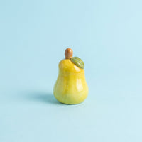 Ceramic Pear Figurine Home Decoration for Living Room Decor, Realistic Fruit Ornament for Shelf Display, Porcelain Material Gift