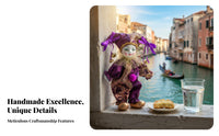 Italian Good Luck Doll Souvenir Gift Ceramic Court Entertainer Figurine Poseable Clown Doll Hand-Painted Face House Decoration