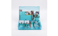 Transparent Blue Electricity Experiment Box Molded Compartments School Physics Laboratory Kit Hinged Lid Physics Experiment Kit Fitted Trays for Laboratory, Classroom