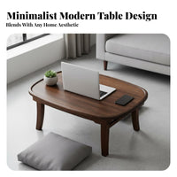 Modern Minimalist aesthetic Foldable Floor Table Space-Saving Foldable Leg Table Multi-Purpose Household Furniture Sturdy Construction for Tea lovers, Apartment Dwellers, Living Room, Bedroom, Small Spaces, Bay opening