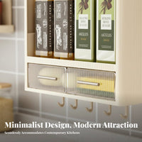 Multi-Tier Spice Rack Drill Installation Multi-Tier Wall-Mounted Organizer Space-Saving Design Kitchen Organizer for Home Cooks, Homeowners, Washroom