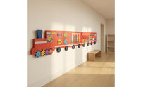 Children's Train Activity Board Fine Motor Skills Train Wall Busy Board Solid Wood Educational Activity Center