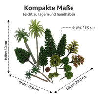 13 Model Trees Set, 3-19cm Tall Model Building Trees, Mixed Colors, Diorama Accessories for Realistic Landscapes, Train Trees