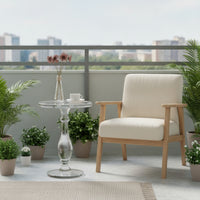 Acrylic Side Table Transparent Pedestal Side Table Small Space-Saving Furniture for Reading Corner