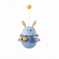 Domed Ball Track Cat Toy Self-Righting Bunny Cat Toy Cartoon Face Pet Accessory Glossy