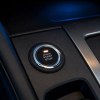 12V Motor Ignition Stop Button Black Face Flush Mount Ignition on-off Button Silver Trim Bezel Car Control Indicator Window