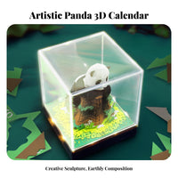Unique Gift 3D Paper Art Calendar Exquisite Craftsmanship Panda Paper Sculpture Multi-Functional for Students, Adults, Home, School, Bedroom