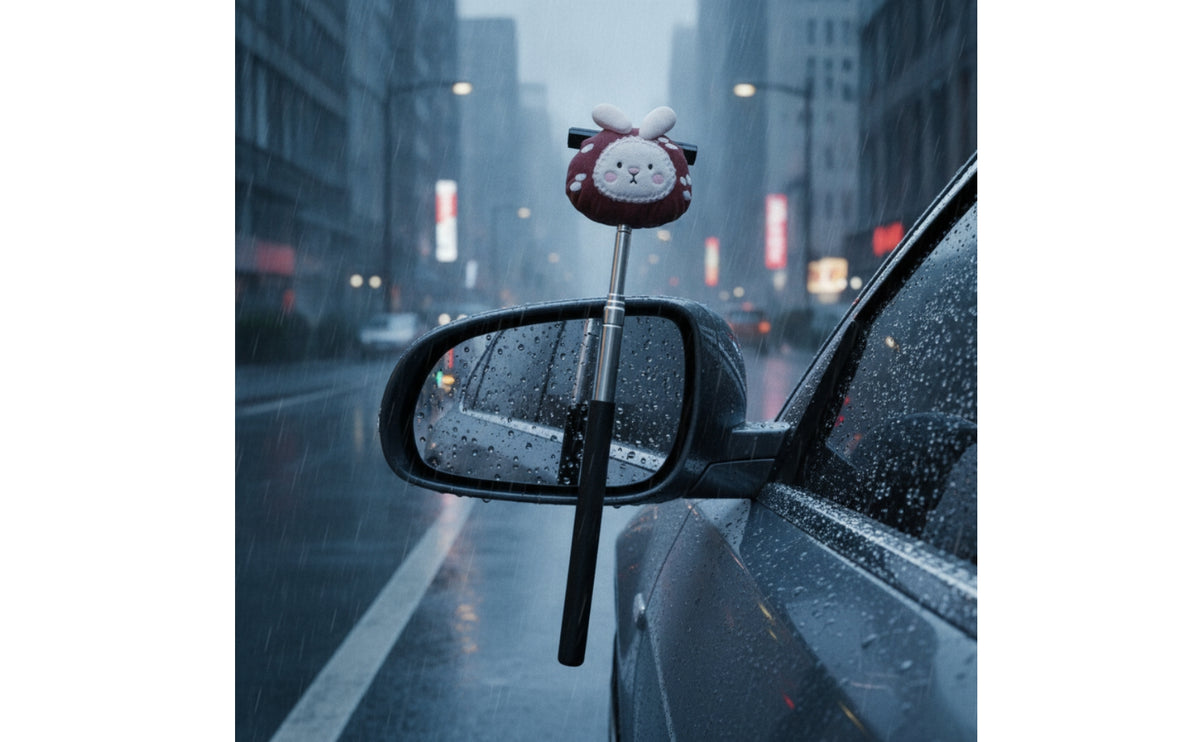 Rearview Mirror Brush Comfortable Grip Car Cleaning Tool with Telescopic Handle
