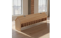 Natural Wood Pigeon Feeder with Dividers Sturdy Wooden Feeding Trough Long-Lasting Pigeon Feeder Outdoor for Lofts, Coops, Farms