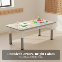 children's Drawing Table and Chairs Drawable Surface Kids Play Table Set Easy to Clean Height Adjustable Young Child Desk Set for Parents, Daycare