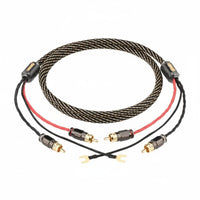 Turntable Cable with Ground Wire Noise Reduction High Fidelity for Vinyl Setup