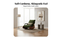 Foldable Upholstered Recliner with Side Pocket Compact Design Single Sofa Sturdy Construction Household Furniture Adjustable Backrest for Seniors, Homeowners, Living Room, Bedroom, Small Areas, Reading Nook
