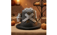 Industrial Steampunk Mini Hat Silver-Toned Miniature Top Hat Textured Costume Accessory