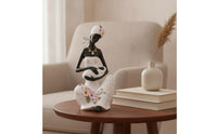 African Mother Figurine Hand-Painted Mother and Infant Statue Resin Woman Figurine with Infant for Parent, Art Collectors, Office Desk
