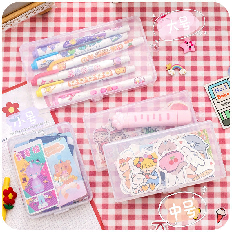 Desktop Stationery Storage Box for Stickers, Notes, and Pens