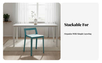 Armless Dining Chair Nordic Minimalist Design Molded Lowrear Chair Thickened and Sturdy Indoor Seating for Adults, Kitchen, Restaurant, Cafe