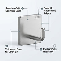 Bedroom and Closet Organizer with Waterproof Stainless Steel Hook, Wall Mounted Heavy Duty No-Drill Hanger for Explorer