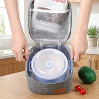 Lunch Box and Insulated Lunch Bags for Women, Square Polyester Cool Bag with Top Handle, Thickened Aluminum Foil Lining, School Picnic Bag Work