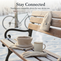 Alpaca Wool Knit Touchscreen Gloves for Women - Warm Winter Outdoor Cycling & Office Use