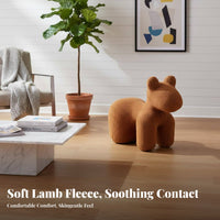 Soft Sherpa Fabric Pony-Shaped Chair Multi-Functional Seating Stuffed Creature Seat playful feel creature Stool adaptable Functionality for Toddlers, Adults, Parents, Entryway, Nursery, Playroom, Bedroom