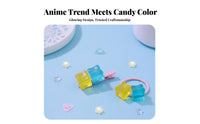 Anime Cosplay Hair Accessory Luminous Anime Design Hair Fastener Blue and Yellow Cube Barrette Cute Bi-Color Color Cube