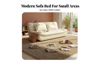 Pull-Extendable Loveseat Bed Space-Saving Armless Sleeper Loveseat Easy Conversion Transformable Couch for Apartment Dwellers, Hosts, Small Areas