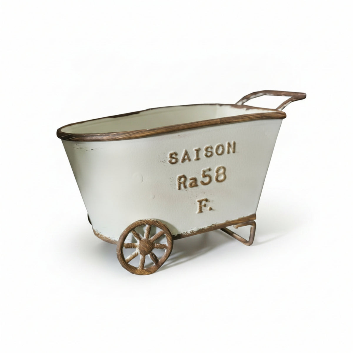 Distressed Tabletop Cart Planter Decorative Metal Cart Planter Old-Fashioned Plant Holder Multi-Purpose for Decorators