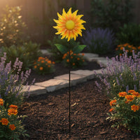 Floral Wind Weather Resistant Metal Floral Yard Stake 360° Rotating Metal Garden Stake for Balcony, Patio, Lawn