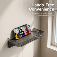 Acrylic Floating Shelf Bathroom Storage, Wall Mounted Single Tier Phone Holder, No Drill Shelves for Toilet, Corner
