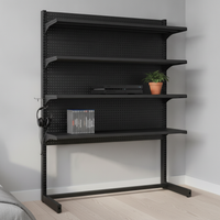 MingTian Perforated Pegboard Standing Shelf Unit for Desk Organization and Display, No-Drill Gaming Setup Storage
