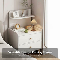 Easy Assembly Modern Nightstand 2 Drawers Thickened Board Modern 2-Drawer Nightstand Multi-Functional Bedside Storage Shelf Table for Apartment Dwellers, Students, Homeowners, Dorm Room