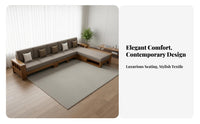 Rubber Wood Frame Sofa Firm Foam Solid Wood Sectional Sofa Sturdy Construction Textile Cushion Couch Set for Families, Apartment Dwellers, Home