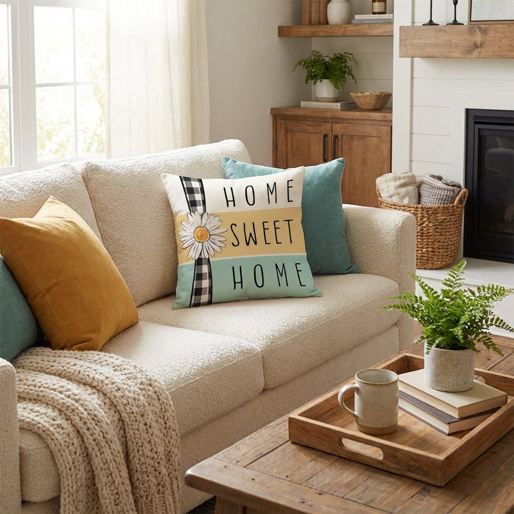 Easter Throw Pillow Case Digital Printing Easter Pillow Cover Machine Washable Decorative Bunny Pillowcase for Homeowners, Living Room, Bedroom, Chair