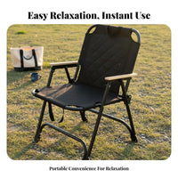 Foldable Folding Camping Chair Quick Setup Folding Camp Chair No Assembly Required Portable Outdoor Seat Stable Structure for Campers, Picnickers, Travelers, Hiking, Beach, Backyard, Lawn