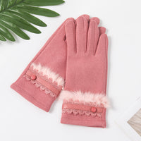 Women's Winter Warm Cotton Touchscreen Gloves for Cycling and Outdoor Activities
