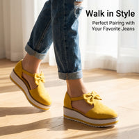 Women's Low Top Bow Knot Ankle Boots, Casual Suede Suede Sandals, Rubber Sole, Round Toe, T-Strap, Summer Vacation Footwear