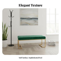 Nordic Design Long plush fabric Footstool Light Luxury aesthetic Upholstered Bench Multi-Purpose Ottoman Padded Seat for Shop Owners, Homeowners, Interior Decorators, Retail shop, Entrypath, Hallpath, Living Room