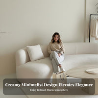 Curved Boucle Sofa Designer Inspired Curved Boucle Couch Modern aesthetic Living Room Furnishing for Interior Designers, Homeowners, perusing niche, Bedroom