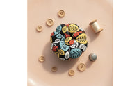 Handmade Pumpkin Pincushion Lightweight Textile Needle Cushion Floral Print Cloth Pin Pad for Sewers, Crafters, Quilters, Cross Stitch, DIY Crafts