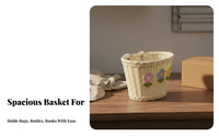 Large Capacity Woven Flower Bike Basket Universal Fit Flower Cycle Basket Easy Installation for Girls, Women, Shopping, Commuting