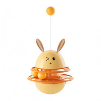 Domed Ball Track Cat Toy Self-Righting Bunny Cat Toy Cartoon Face Pet Accessory Glossy